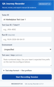 QA journey recorder
