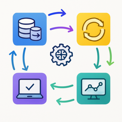 Diagram of rapid machine learning deployment pipeline with modular components